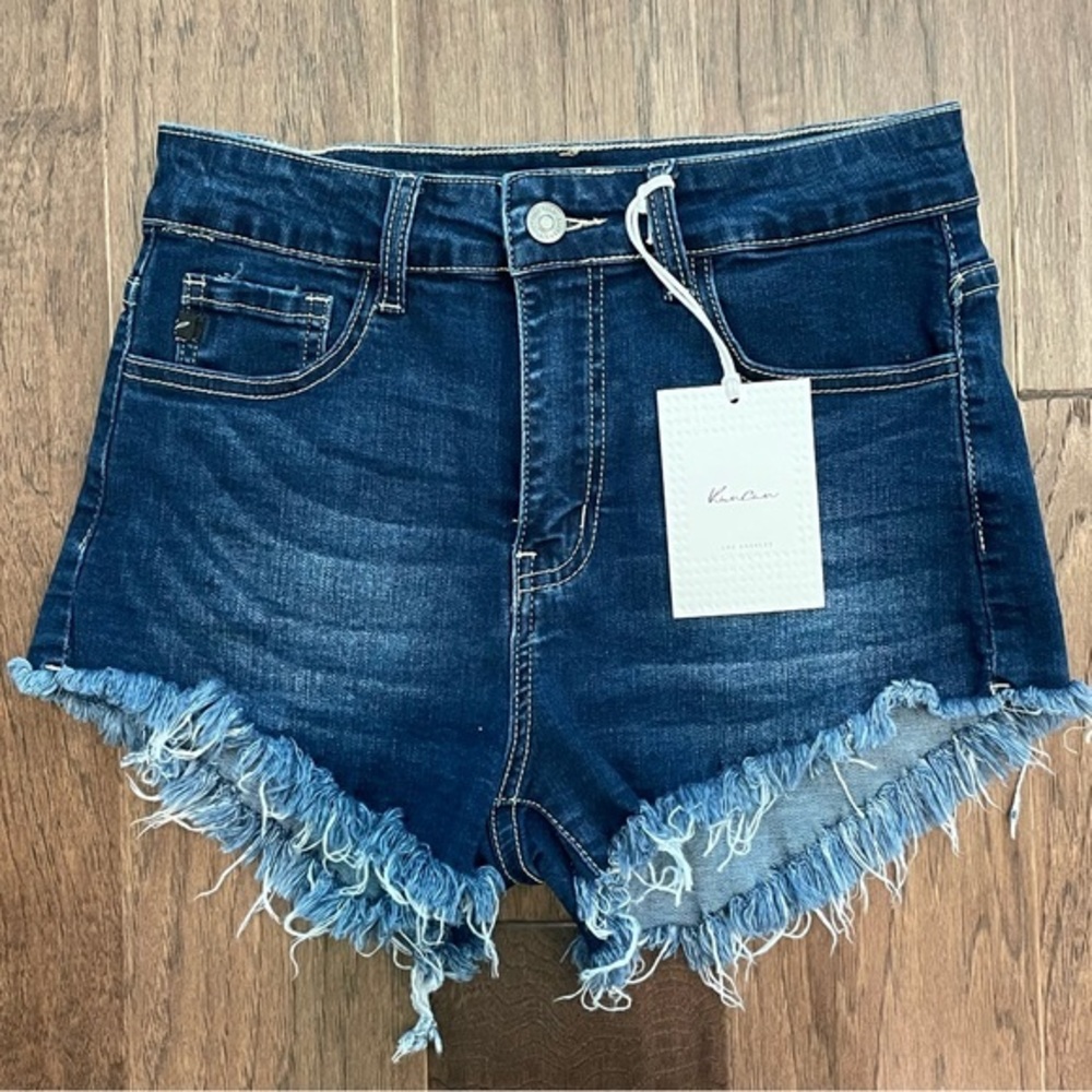 NWT‎ KanCan Raw Fringe Hem High Rise Shorts- Sz 5/26